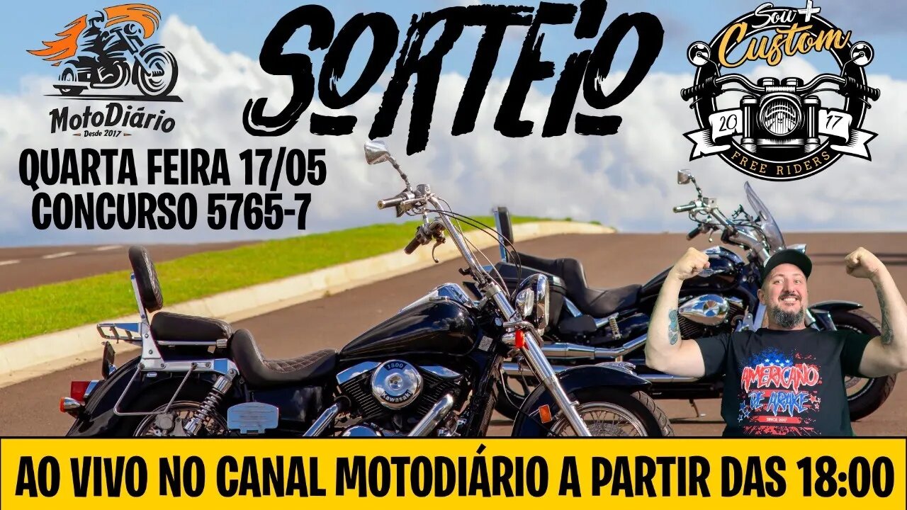 🍀 Sorteio ao vivo das MOTOS CUSTOM, Boulevard M800 e Vulcan VN 1500 🍀🍀