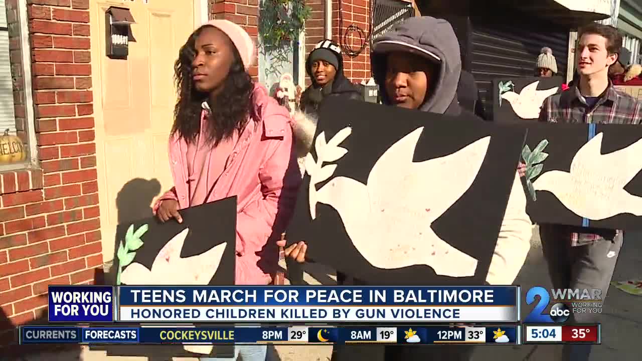 Teens march for peace in Baltimore