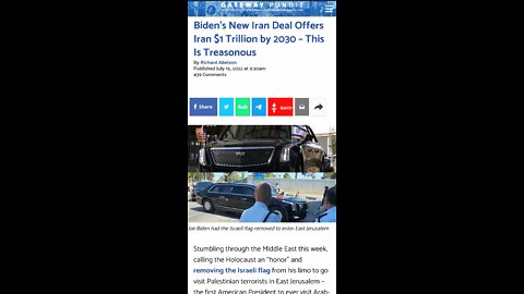 Biden’s New Iran Deal Offers Iran $1 Trillion by 2030 – This Is Treasonous