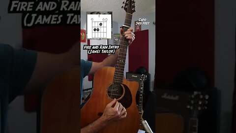 Fire and Rain intro guitar lesson #shorts