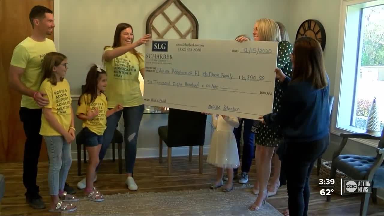 Pasco County family receives much-needed funds to help them adopt child