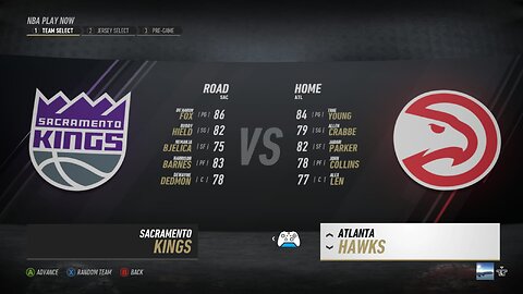 🏀NBA Live Season - Week 3 - Sacramento Kings (Road) VS (Home) Atlanta Hawks