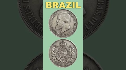 Brazil 2000 reis 1869.#shorts #coinnotesz