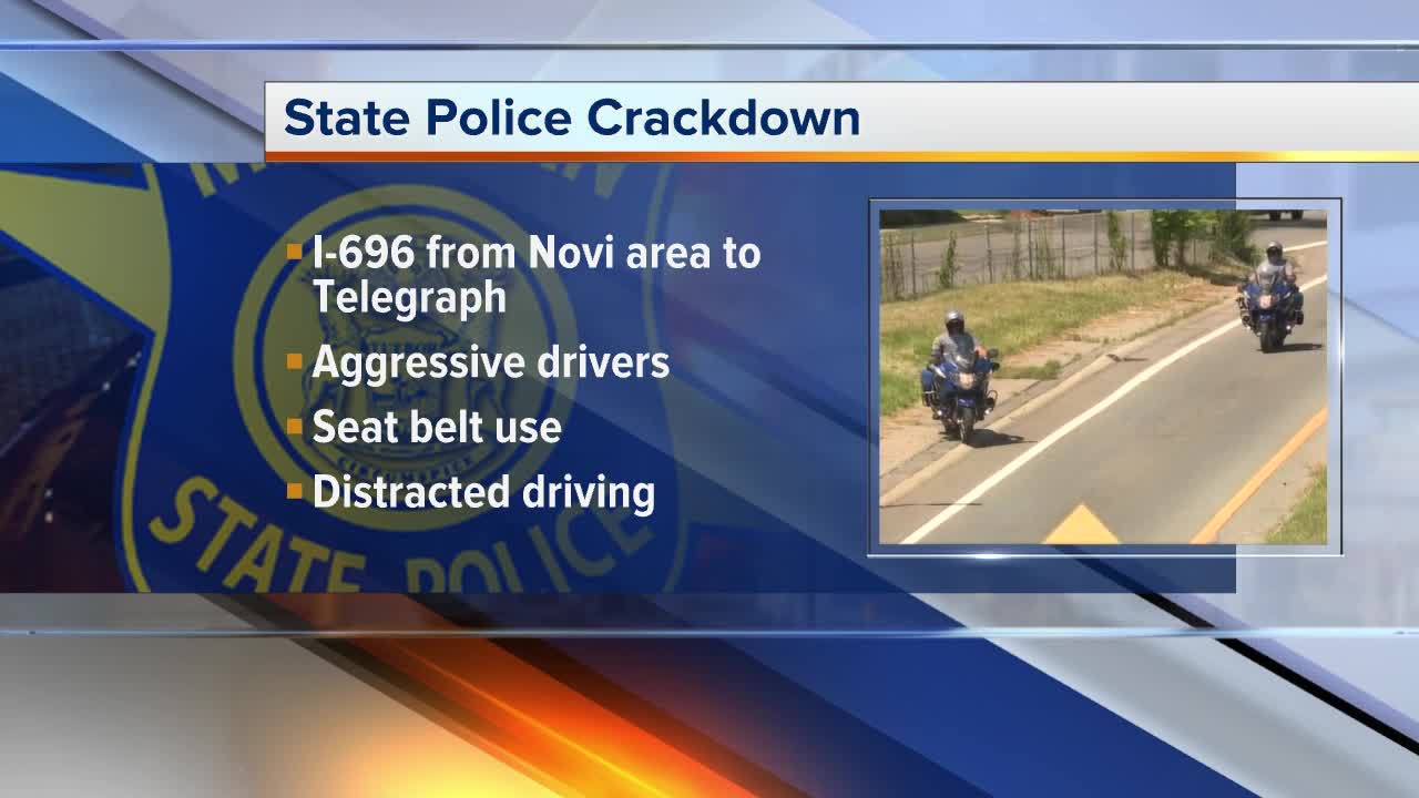 Michigan State Police enforcing aggressive driving crackdown on I-696