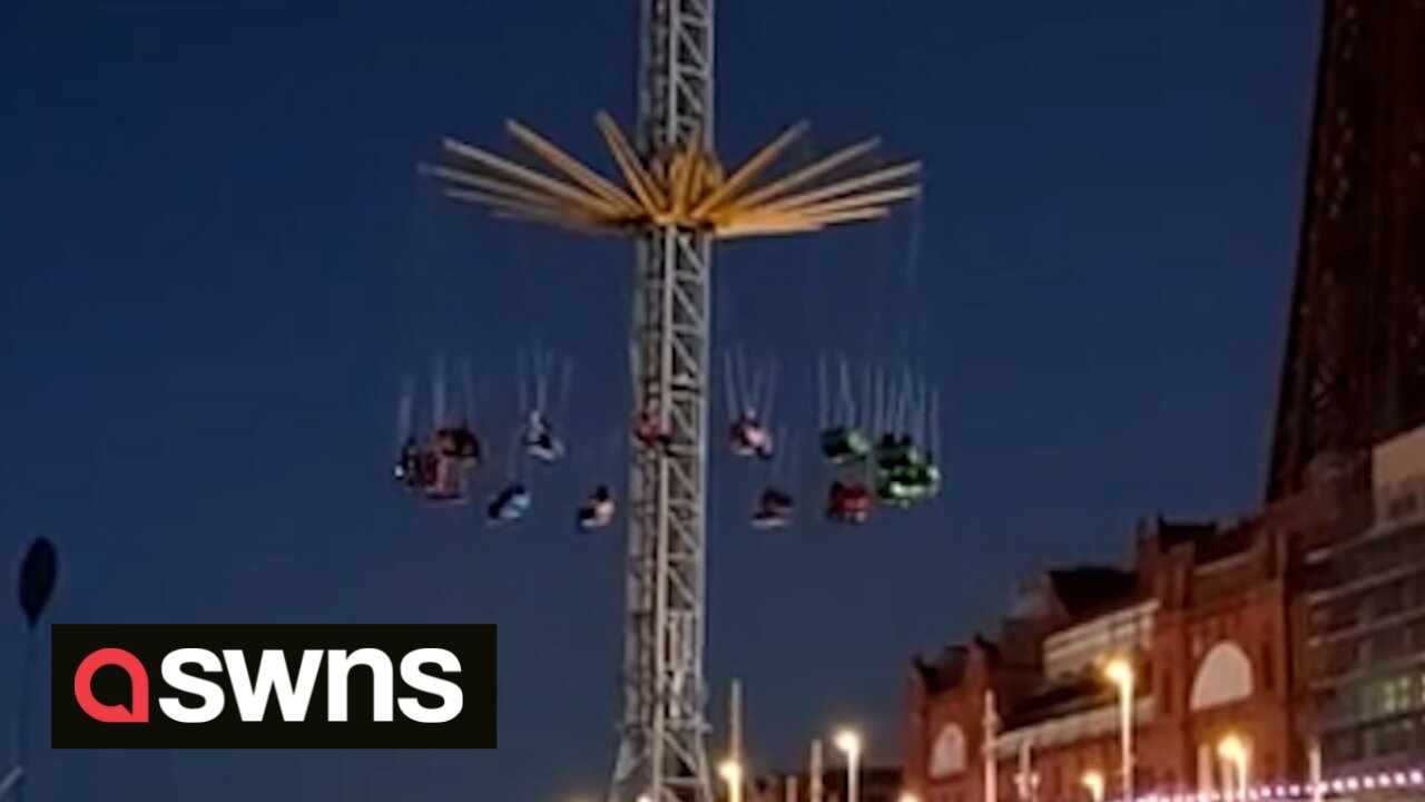 Terrified thrill-seekers left stuck in air after Europe's tallest mobile ride brakes down