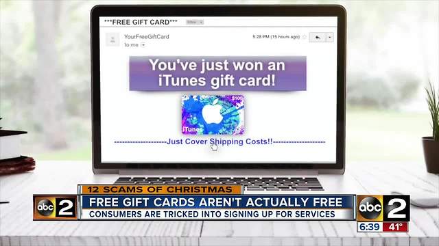 12 scams of Christmas: Free gift cards aren't actually free