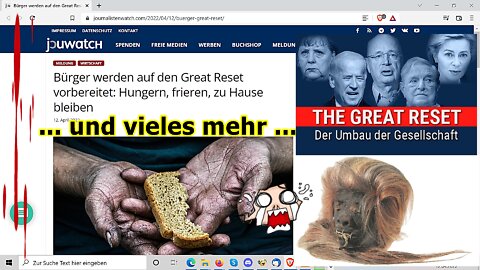 „Let's live the great reset, happy fun with it, usw.!!!“ ..