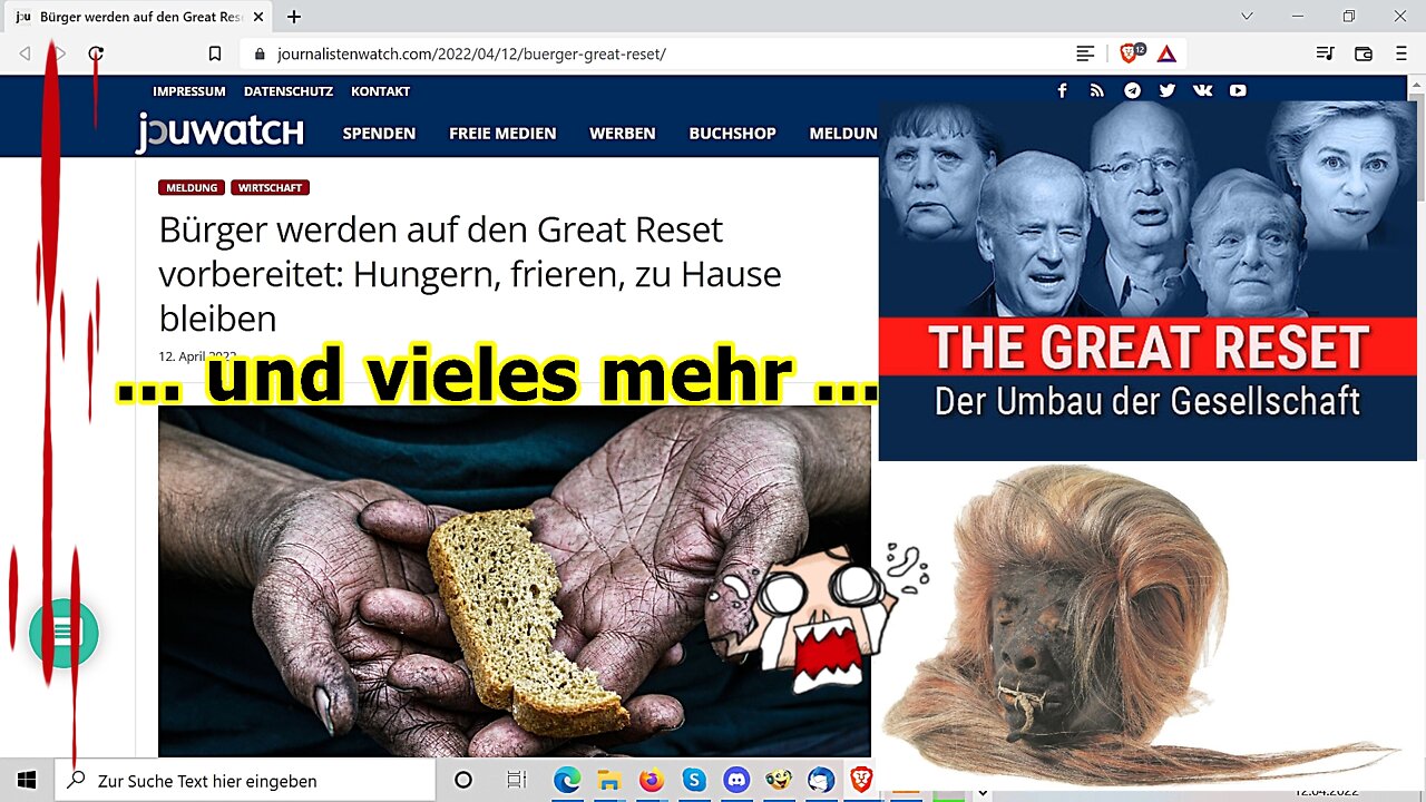 „Let's live the great reset, happy fun with it, usw.!!!“ ..