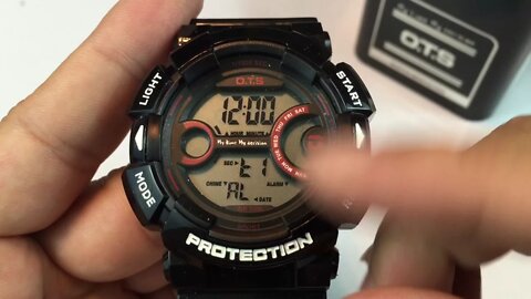 O.T.S. T7008G Waterproof Digital Sports Watch (Countdown & Backlight) review - giveaway Sep 17, 2016