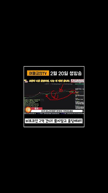 주봉상 조정구간인데...팔아야 할까?|비트코인 실시간 생방송 쩔코TV 2월20일