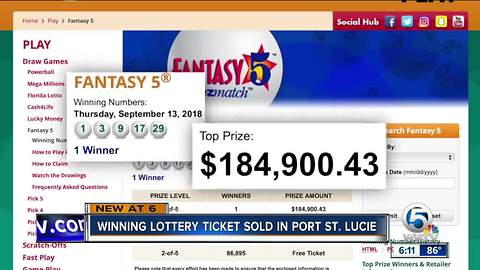 Lotto ticket turning heads in Port St. Lucie