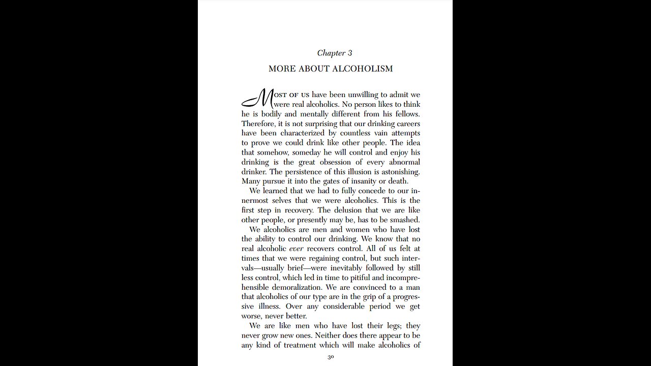 AI Bill Wilson Read's Chapter 3 "More About Alcoholism" from the Big Book of Alcoholics Anonymous