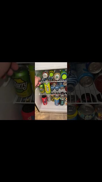 Crazy Energy Drink Variety in my Mini Fridge