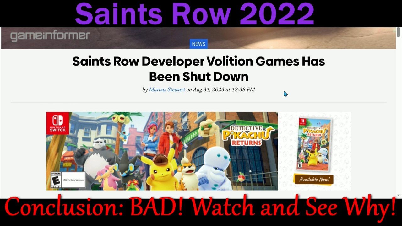 How Bad is it? Saints Row 2022- Conclusion: BAD! Watch and See Why!