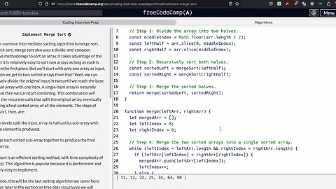 Challenge #22 Implement Merge Sort