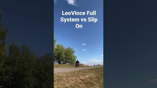 Rolling clip of the LeoVince ONE EVO full system vs the slip on muffler.