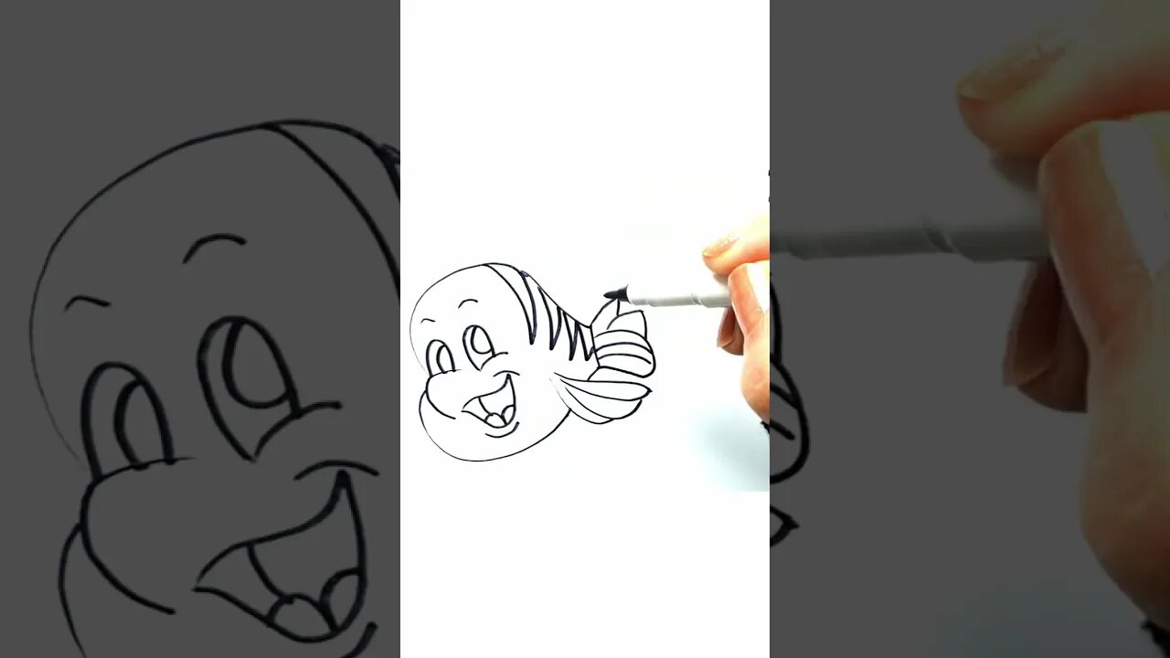How to Draw and Paint the Flounder and Sebastian from The Little Mermaid