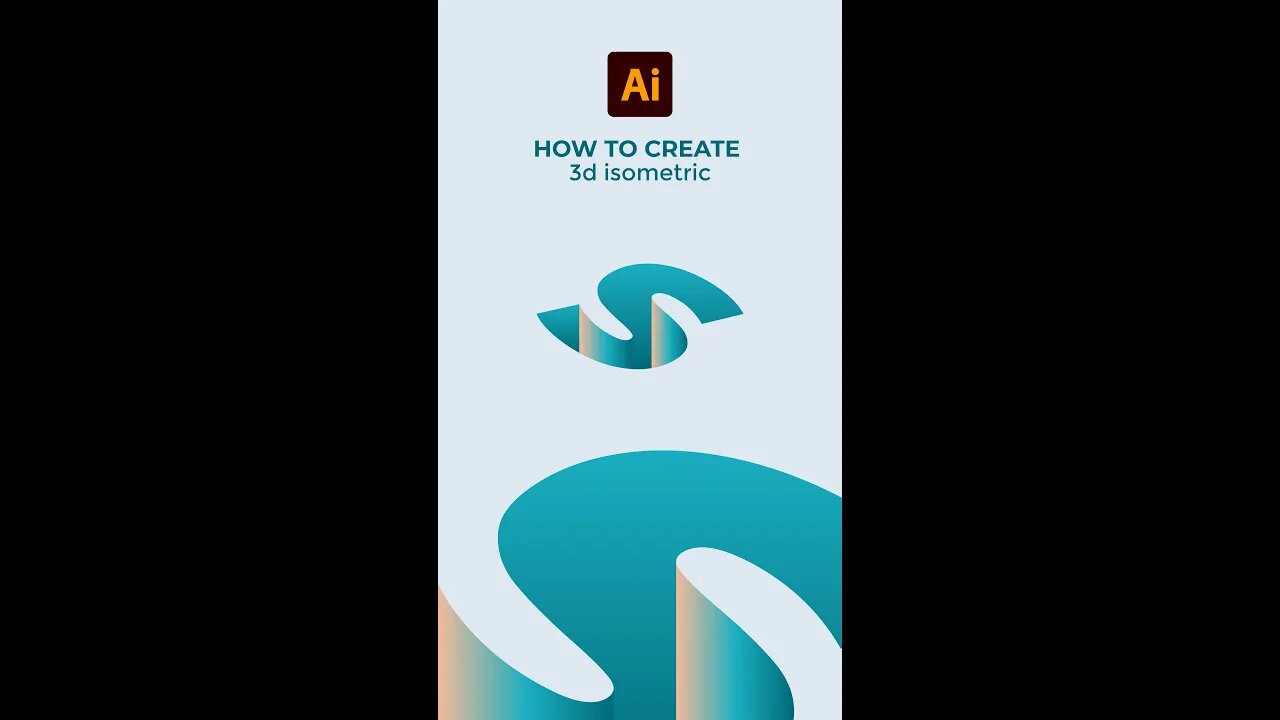How To Create Isometric Text in Adobe Illustrator #Shorts