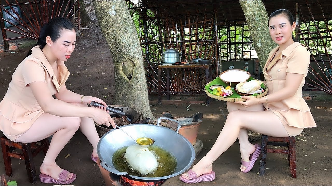 AMAZING COOKING | Katy cooking chicken wrapped with sticky rice | Katy Kitchen