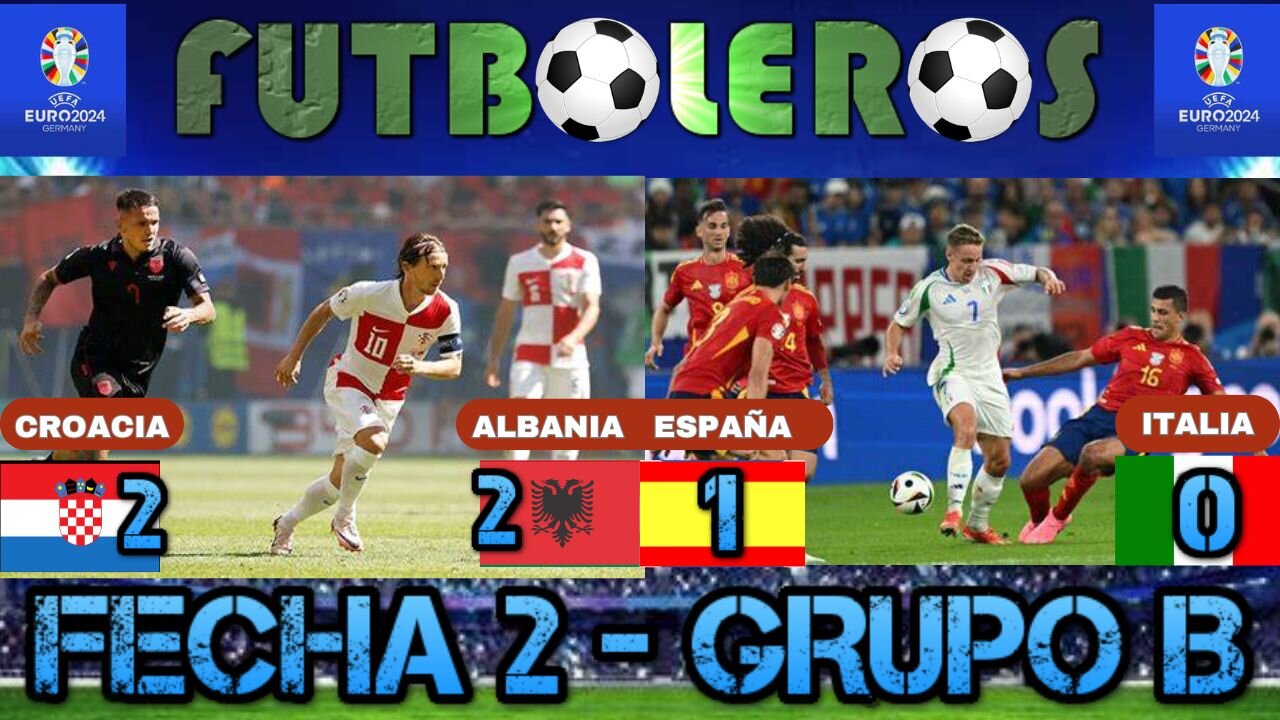 Eurocopa 2024-(Croacia 2 vs. Albania 2)-(España 1 vs. Italia 0)