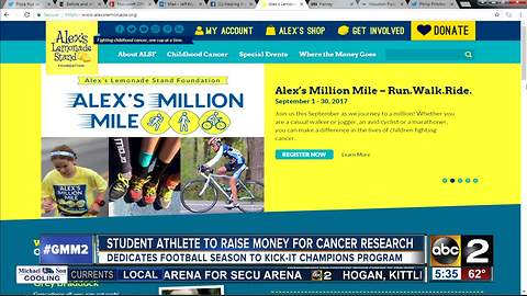 HS football kicker playing for cancer research
