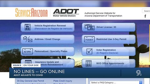 COVID-19: Arizona MVD says go on-line for its service
