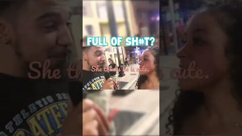 Drunk girl thinks guy is cute.