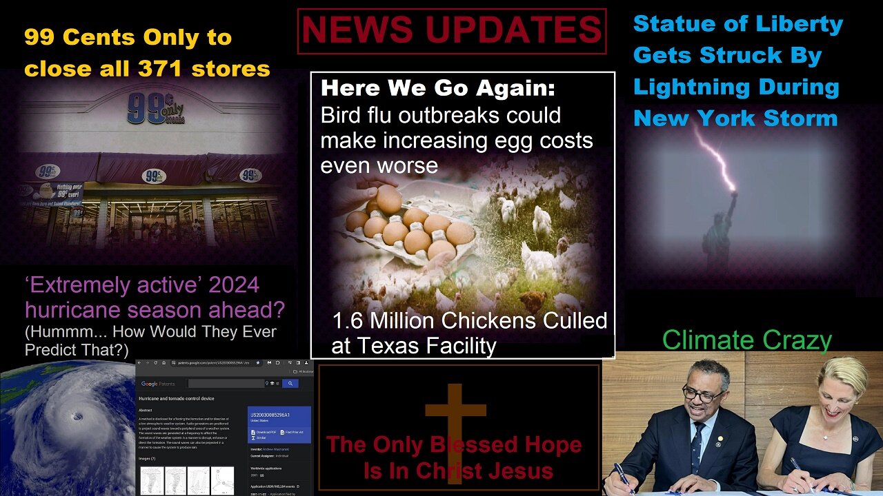 99 Cents To Close All 371 Stores. Chickens Culled, Lightning Hits Statue Of Liberty