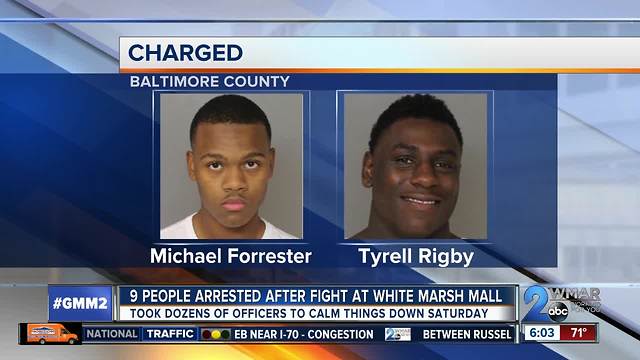 Seven teens and two adults arrested for disturbance at White Marsh Mall