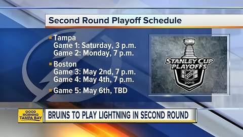 Lightning vs. Bruins second round schedule