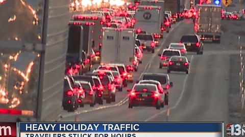 Heavy traffic toward Primm for much of Monday