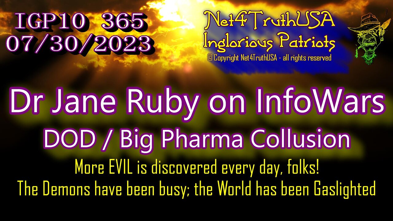 IGP10 365 - Dr Jane Ruby on InfoWars discussing DOD - Big Pharma Collusion