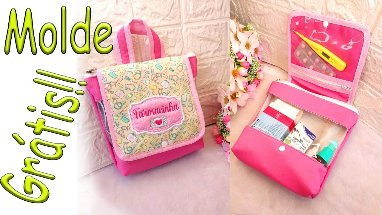 Como Fazer Necessaire Farmacinha MOLDE GRÁTIS!!!