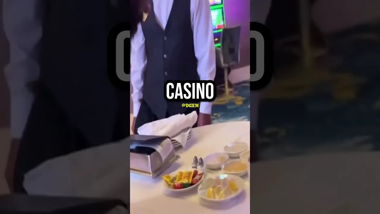 Served A Full Course Meal While Playing Slots...