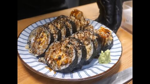 Japanese giant sushi roll