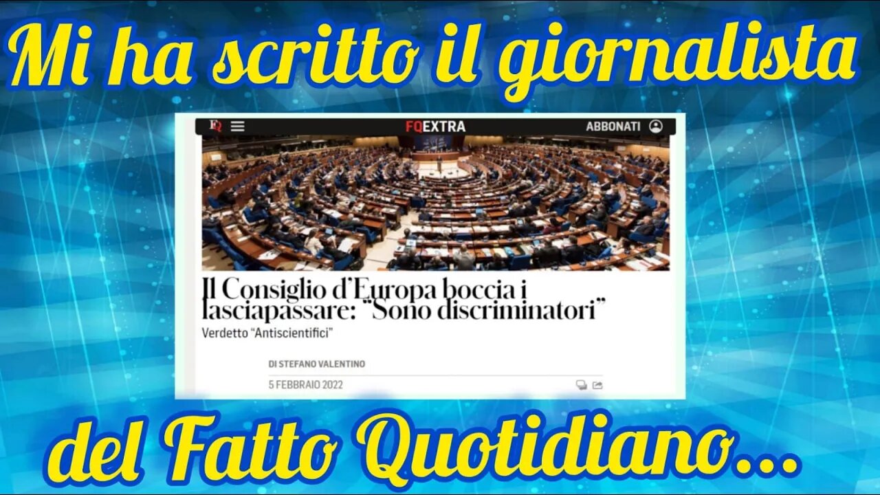Il Consiglio d'Europa boccia il lasciapassare - La rettifica di Stefano Valentino