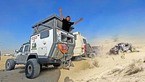 The ULTIMATE Offroad Racing Tailgate Rig - My Jeep Truck Camper watching King of the Hammers 2023