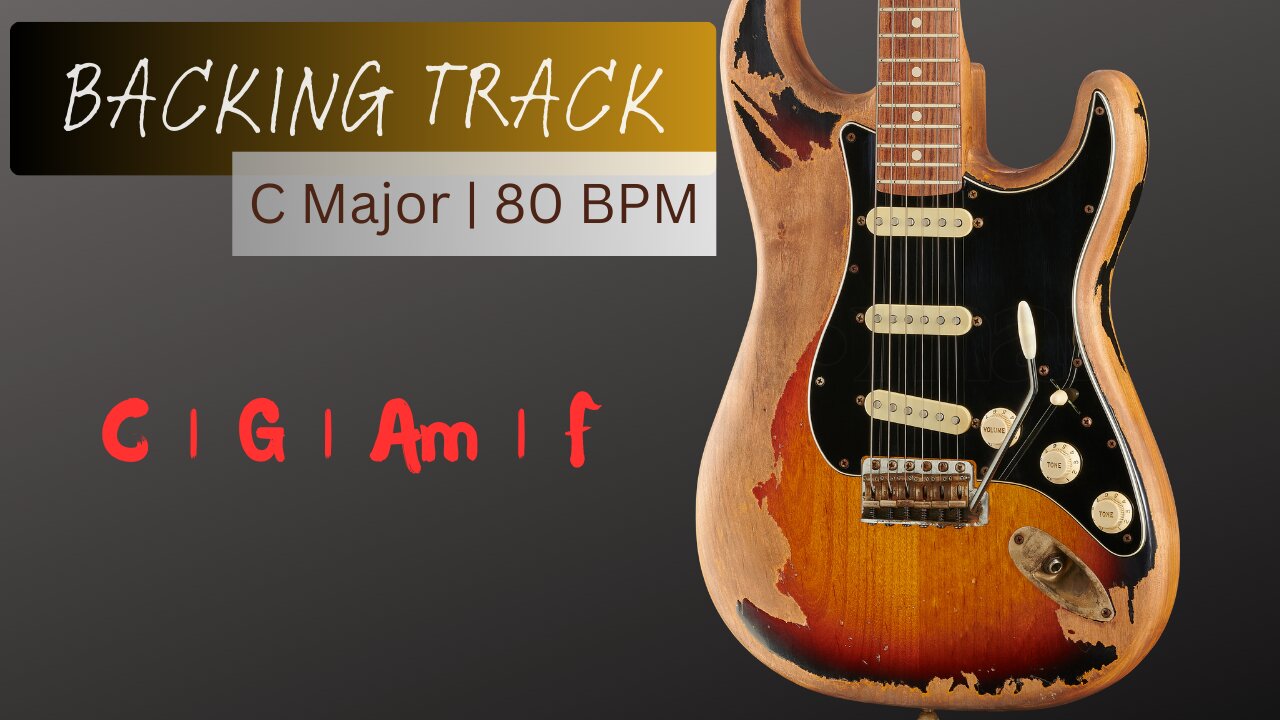 C Major Backing Track | 80 BPM Slow Groove for Beginners