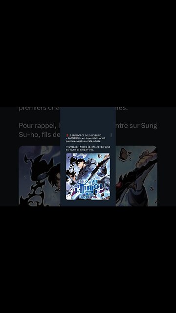 LE SPIN OFF DE SOLO LEVELING RAGNAROK est disponible ! Les 105 premiers chapitres ont été publiés