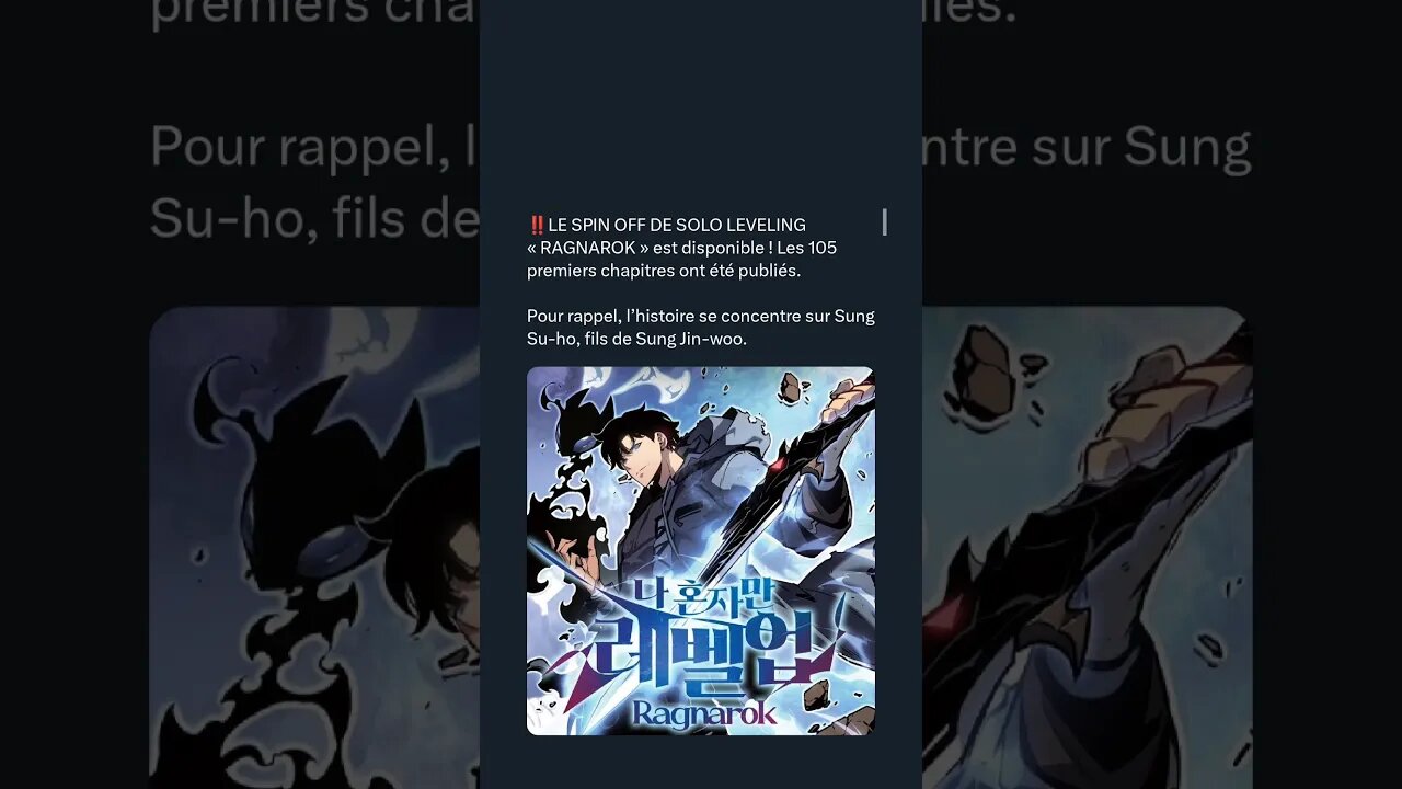 LE SPIN OFF DE SOLO LEVELING RAGNAROK est disponible ! Les 105 premiers chapitres ont été publiés