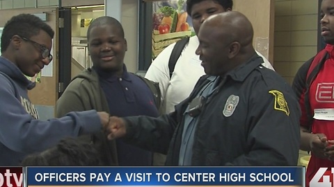 Police officers visit Center High School