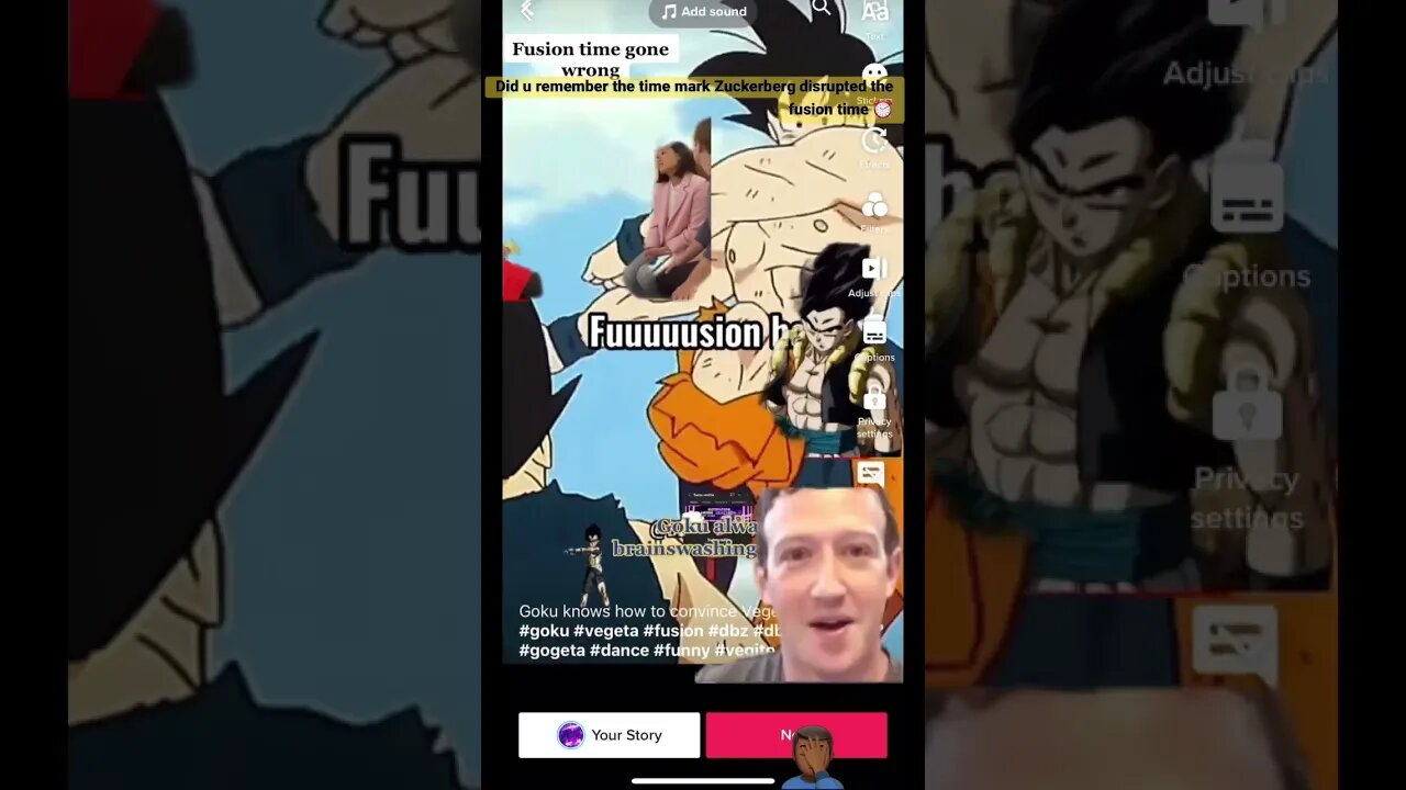 #goku and #vegeta #fusion time gone wrong thanks to mark Zuckerberg 🤖shorts