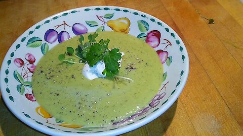 Cold Avocado, Mint, & Pea Soup