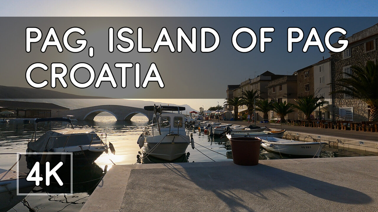 Walking Tour: Town of Pag, Island of Pag, Croatia - 4K UHD