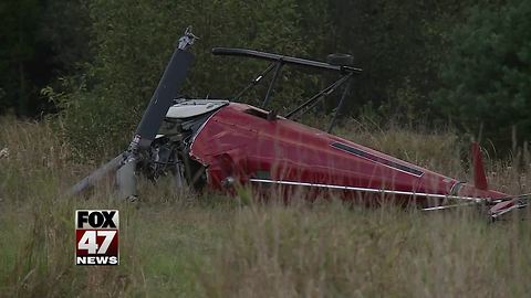 Man dies, grandson hurt after Michigan helicopter crash