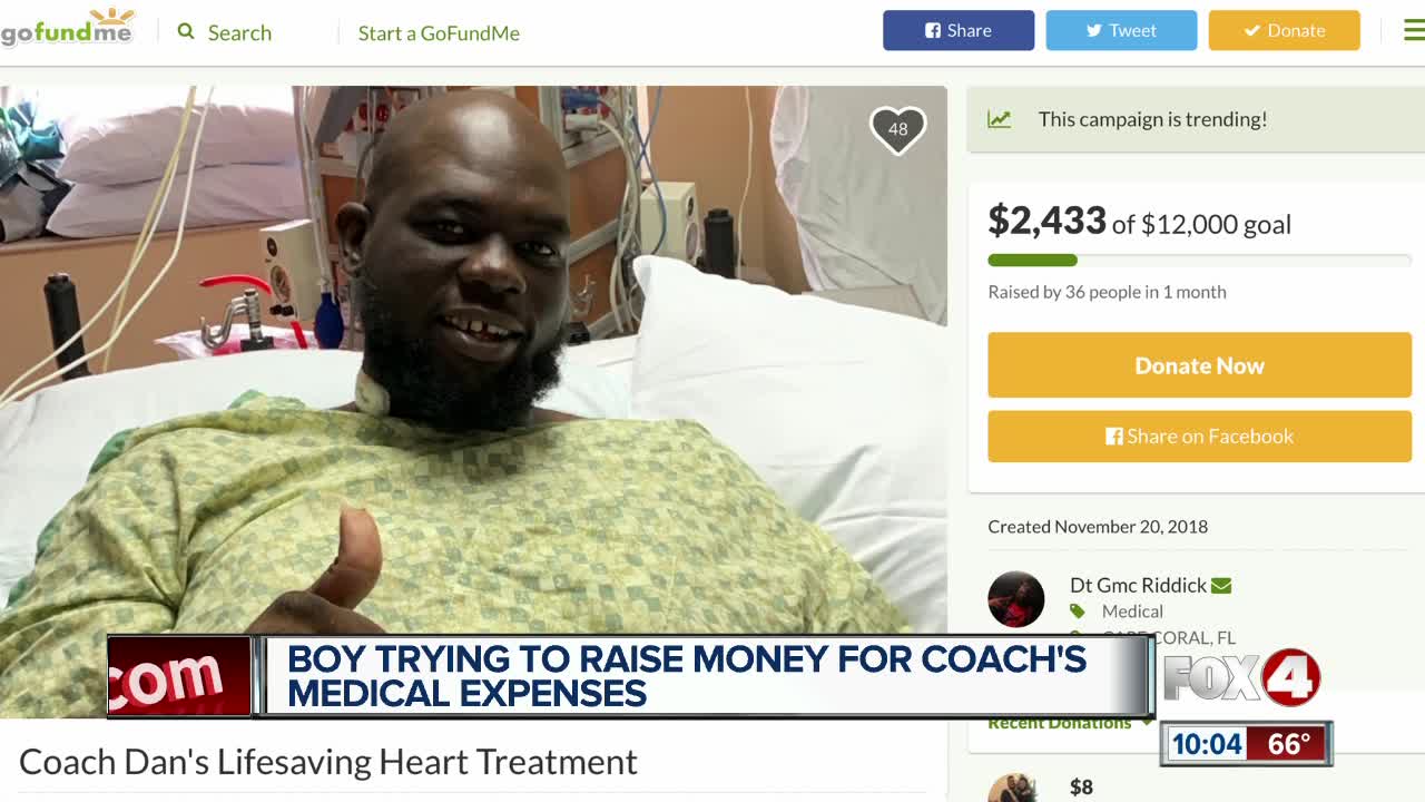 Boy wants to raise money for coach's medical expenses