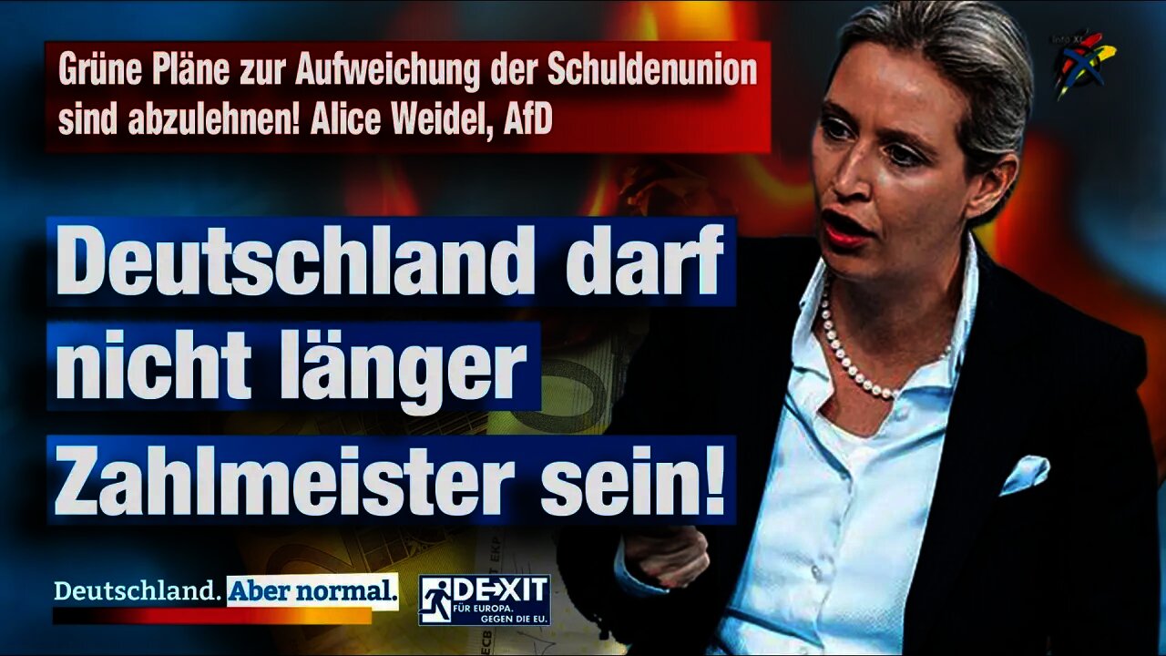 Grüne Pläne zur Aufweichung der Schuldenunion sind abzulehnen Alice Weidel AfD