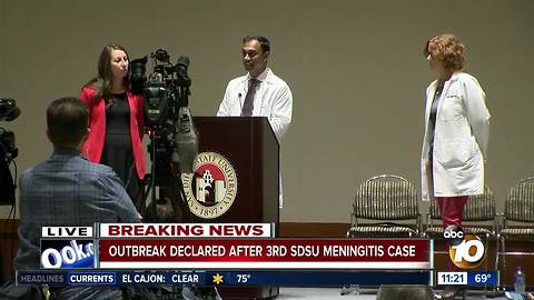 Outbreak declared at SDSU after latest meningitis case