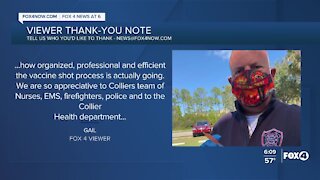 Appreciation for Collier vaccination teams