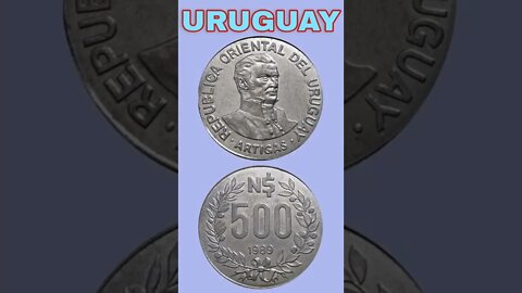Uruguay 500 new pesos 1989.#shorts #coinnotesz
